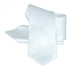 Krawatte Set - Weiß Gemustert 