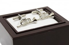         Manschettenknöpfe im Geschenkbox - Trompete Krawattennadel, Manchettenknöpfe