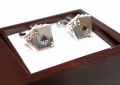         Manschettenknöpfe im Geschenkbox - Poker Krawattennadel, Manchettenknöpfe