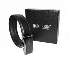            Marco Sergioni Ledergürtel im Geschenkbox - Schwarz Gürtel