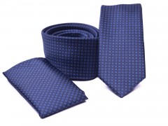       Rossini Slim Krawatte Set - Blau gepunktet Karierte Krawatten