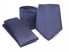           Premium Krawatte Set - Blau gemustert 